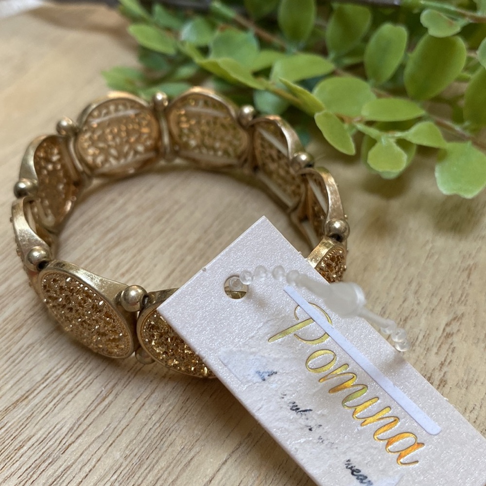 🎉HP🎉 Pomina Filigree Stretch Bracelet 💗 Antique Gold - Picture 4 of 8